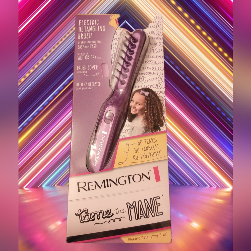 NEW Remington Tame the Mane Electric Detangling Brush in Purple
